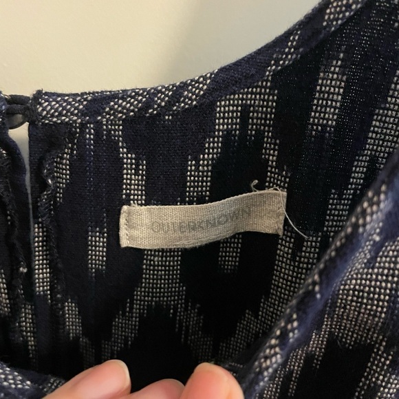 Outerknown Ikat Cropped Wide Leg Jumpsuit Organic Cotton Navy Print Size Medium - Picture 5 of 12